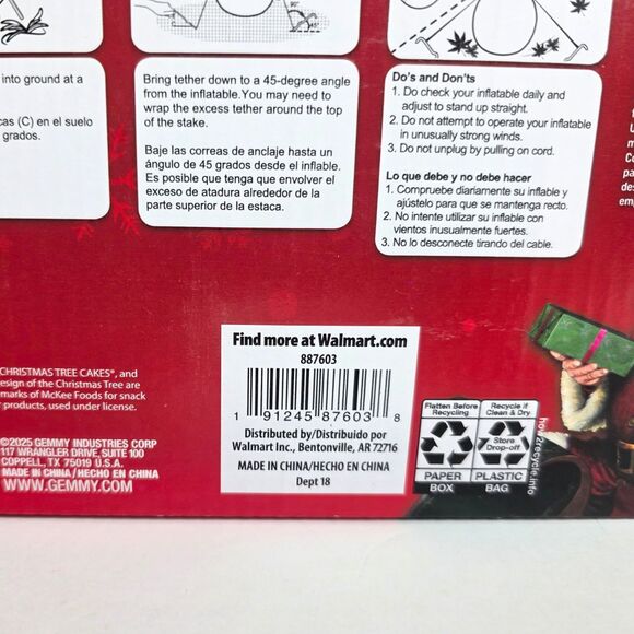 Little Debbie Christmas Tree Cake 4.5 ft Inflatable Indoor / Outdoor Yard Decor - Picture 5 of 6